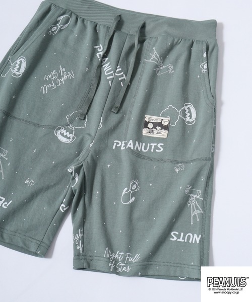 PEANUTS(ピーナッツ)の「PEANUTS プリント総柄ミニ裏毛ハーフパンツ(その他パンツ・メンズ・ブラック系/オートミール/杢グレー/ネイビー/ライトカーキ/ブラック系1/グレイッシュベージュ/ブラック/カーキ系/チャコール/アイボリー系/グレー系・L/M/LL/S)」の11枚目の写真