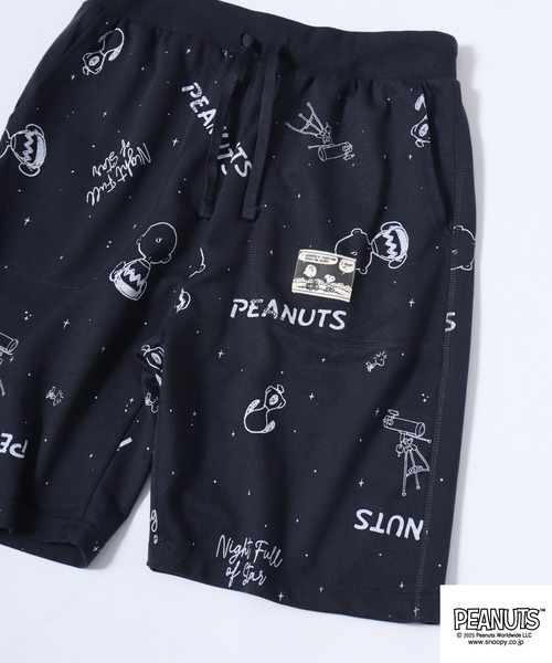 PEANUTS(ピーナッツ)の「PEANUTS プリント総柄ミニ裏毛ハーフパンツ(その他パンツ・メンズ・ブラック系/オートミール/杢グレー/ネイビー/ライトカーキ/ブラック系1/グレイッシュベージュ/ブラック/カーキ系/チャコール/アイボリー系/グレー系・L/M/LL/S)」の12枚目の写真