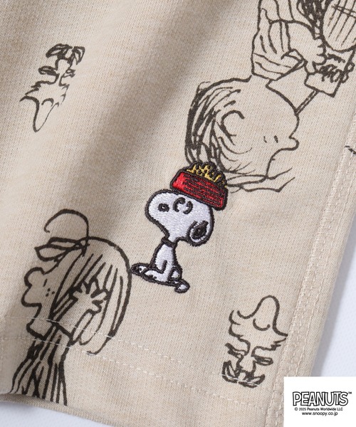 PEANUTS(ピーナッツ)の「PEANUTS プリント総柄ミニ裏毛ハーフパンツ(その他パンツ・メンズ・ブラック系/オートミール/杢グレー/ネイビー/ライトカーキ/ブラック系1/グレイッシュベージュ/ブラック/カーキ系/チャコール/アイボリー系/グレー系・L/M/LL/S)」の21枚目の写真