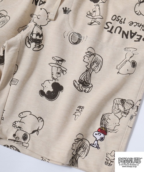PEANUTS(ピーナッツ)の「PEANUTS プリント総柄ミニ裏毛ハーフパンツ(その他パンツ・メンズ・ブラック系/オートミール/杢グレー/ネイビー/ライトカーキ/ブラック系1/グレイッシュベージュ/ブラック/カーキ系/チャコール/アイボリー系/グレー系・L/M/LL/S)」の20枚目の写真