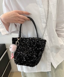 Mignonjour（ミニョンジュール）の「FReePLACe/スパンコール ハンドバッグ チェーンバッグ X12544（ハンドバッグ）」