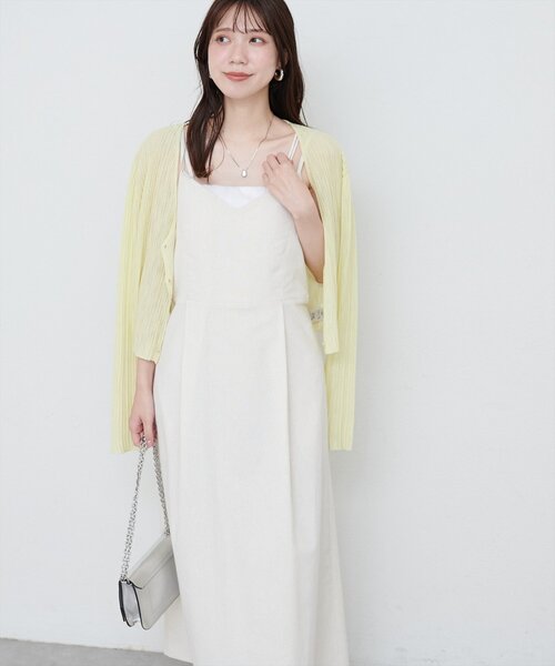 natural couture（ナチュラルクチュール）の「バックリボンキャミワンピース（ワンピース・レディース・モカ/レッド系その他/ブラック/アイボリー・FREE）」の5枚目の写真