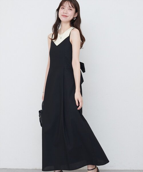 natural couture（ナチュラルクチュール）の「バックリボンキャミワンピース（ワンピース・レディース・モカ/レッド系その他/ブラック/アイボリー・FREE）」の9枚目の写真
