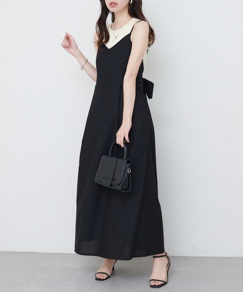 natural couture（ナチュラルクチュール）の「バックリボンキャミワンピース（ワンピース・レディース・モカ/レッド系その他/ブラック/アイボリー・FREE）」の11枚目の写真