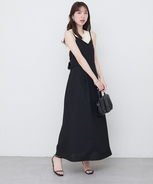 natural couture（ナチュラルクチュール）の「バックリボンキャミワンピース（ワンピース・レディース・モカ/レッド系その他/ブラック/アイボリー・FREE）」の8枚目の写真