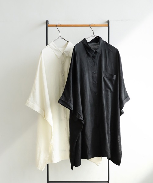 antiqua（アンティカ）の「シャドーストライプシャツ（シャツ/ブラウス・レディース・アイボリー/ブラック・ONESIZE）」の12枚目の写真