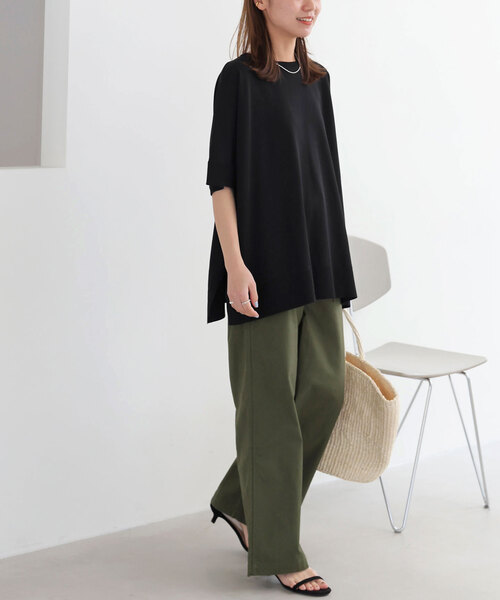 JOURNAL STANDARD relume（ジャーナルスタンダード　レリューム）の「《追加4》接触冷感 / ウォッシャブルクールポンチョプルオーバー（ニット/セーター・レディース・ブラウン/ブラック/ライトグレー・FREE）」の6枚目の写真