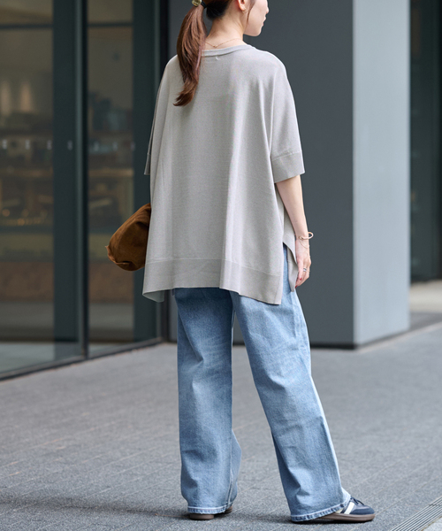 JOURNAL STANDARD relume（ジャーナルスタンダード　レリューム）の「《追加4》接触冷感 / ウォッシャブルクールポンチョプルオーバー（ニット/セーター・レディース・ブラウン/ブラック/ライトグレー・FREE）」の14枚目の写真