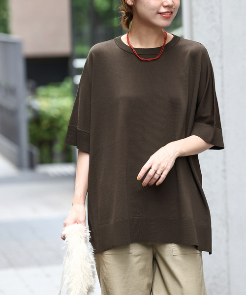 JOURNAL STANDARD relume(ジャーナルスタンダード レリューム)の「《追加4》接触冷感 / ウォッシャブルクールポンチョプルオーバー(ニット/セーター・レディース・ブラウン/ブラック/ライトグレー・FREE)」の14枚目の写真
