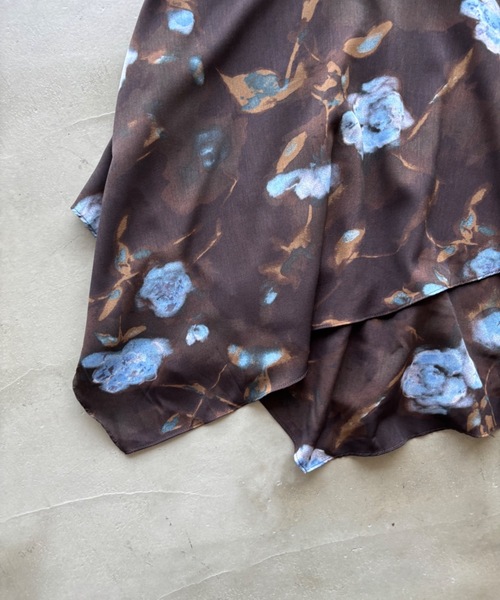 SHAGGIE(シャギー)の「フラワープリントラッフルロングワンピース(ワンピース・レディース・ブラウン・SMALL/MEDIUM)」の19枚目の写真