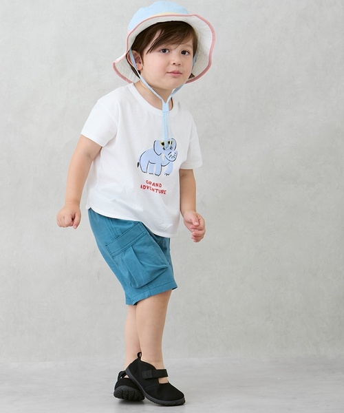 petit main（プティマイン）の「ハーフカーゴパンツ（カーゴパンツ・キッズ・モスグリーン/キナリ/ネイビー・90cm/100cm/80ｃｍ/110cm/120cm/130cm）」の4枚目の写真