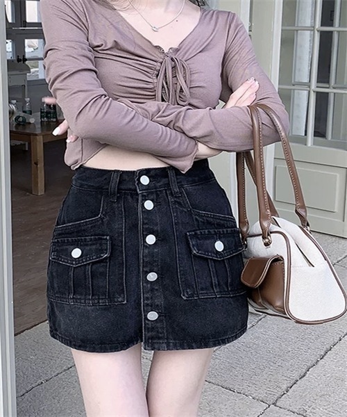 FREE STYLISTS(フリー スタイリスト)の「フロントボタンデニムミニスカート(デニムスカート・レディース・ブラック/ブルー・L/XL/S/M)」の20枚目の写真
