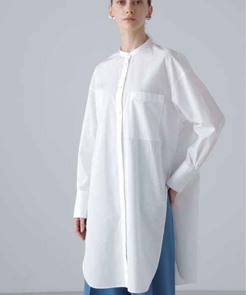 THOMAS MASON（トーマス メイソン）の「THOMAS MASON Coブロードブラウス（シャツ/ブラウス・レディース・ブラック/ブルー系その他2/ホワイト・38）」の2枚目の写真