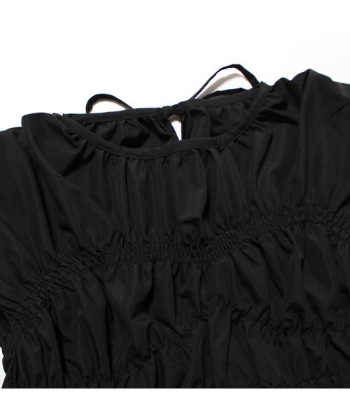 MODE ROBE（モードローブ）の「シャーリングブラウス（Tシャツ/カットソー・レディース・ブラック/ホワイト・FREE）」の15枚目の写真