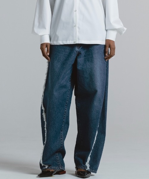 CINOH(チノ)の「SIDE FRINGE PANTS(デニムパンツ・メンズ・ブルー・1/5/6/3/2)」の5枚目の写真