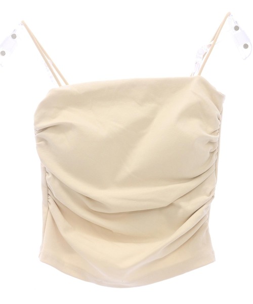 ANAP（アナップ）の「パッド付きバストギャザーベアキャミブラトップ（キャミソール・レディース・ブラック/ホワイト/ベージュ・FREE）」の22枚目の写真