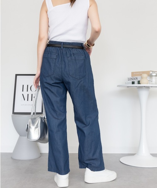 RCD(アールシーディー)の「エアリーデニム ウエストゴムパンツ(デニムパンツ・レディース・ネイビー/ライトブルー/ワンウォッシュ・3L/4L/L/M/LL)」の21枚目の写真