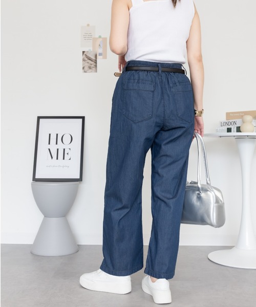 RCD(アールシーディー)の「エアリーデニム ウエストゴムパンツ(デニムパンツ・レディース・ネイビー/ライトブルー/ワンウォッシュ・3L/4L/L/M/LL)」の22枚目の写真