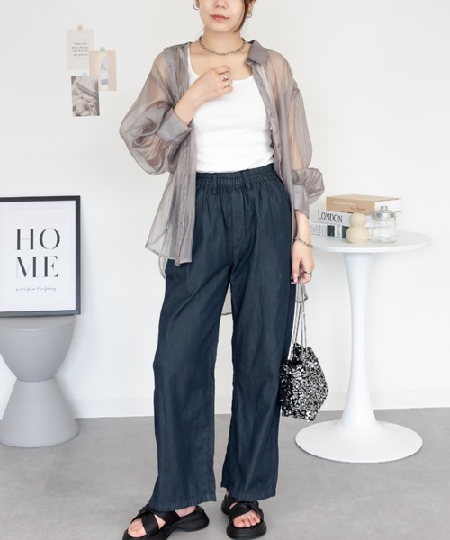 RCD(アールシーディー)の「エアリーデニム ウエストゴムパンツ(デニムパンツ・レディース・ネイビー/ライトブルー/ワンウォッシュ・3L/4L/L/M/LL)」の18枚目の写真