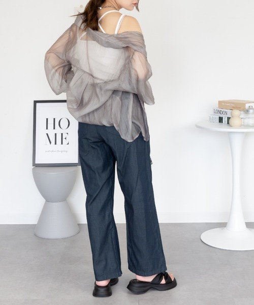 RCD(アールシーディー)の「エアリーデニム ウエストゴムパンツ(デニムパンツ・レディース・ネイビー/ライトブルー/ワンウォッシュ・3L/4L/L/M/LL)」の9枚目の写真