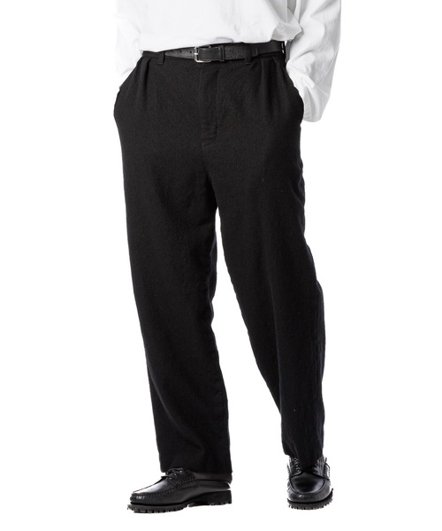 Sandinista(サンディニスタ)の「Wool Tuck Pants - Washed / 洗い晒しウールタックパンツ(その他パンツ・メンズ・ブラウン/ブラック・LARGE/MEDIUM/SMALL)」の2枚目の写真