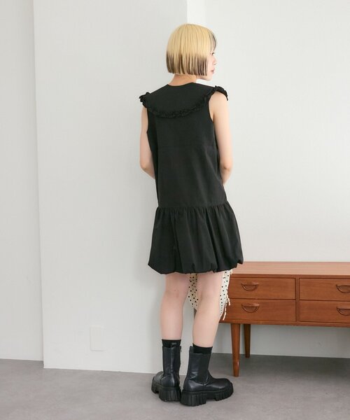 w closet(ダブルクローゼット)の「【25AW】【3点セット/3色展開】シュシュ衿付きバルーンワンピ(ワンピース・レディース・オフホワイト/サックスブルー/ブラック・FREE)」の16枚目の写真