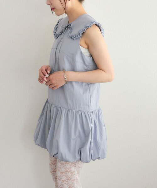 w closet(ダブルクローゼット)の「【25AW】【3点セット/3色展開】シュシュ衿付きバルーンワンピ(ワンピース・レディース・オフホワイト/サックスブルー/ブラック・FREE)」の20枚目の写真