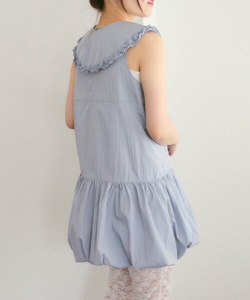 w closet(ダブルクローゼット)の「【25AW】【3点セット/3色展開】シュシュ衿付きバルーンワンピ(ワンピース・レディース・オフホワイト/サックスブルー/ブラック・FREE)」の22枚目の写真