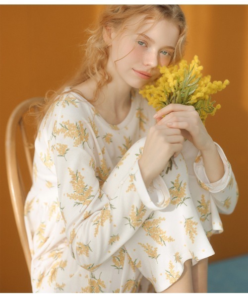 PEACH JOHN（ピーチジョン）の「グッドスリーピィＨＡＲＡマキパジャマ（ルームウェア/パジャマ・レディース・アイボリー/ベビーピンク/グレー/ライトピンク/ホワイト×イエロー/スモークピンク・ONE SIZE）」の3枚目の写真