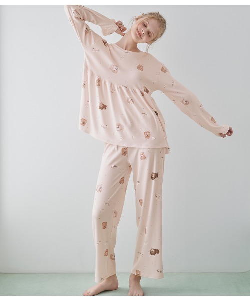 PEACH JOHN(ピーチジョン)の「グッドスリーピィHARAマキパジャマ(ルームウェア/パジャマ・レディース・アイボリー/ベビーピンク/グレー/ライトピンク/ホワイト×イエロー/スモークピンク・ONE SIZE)」の7枚目の写真