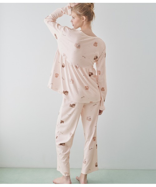 PEACH JOHN(ピーチジョン)の「グッドスリーピィHARAマキパジャマ(ルームウェア/パジャマ・レディース・アイボリー/ベビーピンク/グレー/ライトピンク/ホワイト×イエロー/スモークピンク・ONE SIZE)」の10枚目の写真