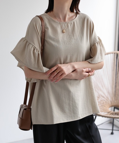 2点おまとめ購入　Sov. 袖フリルスリーブブラウス　マッキントッシュ ニット セール】袖フリルブラウス/フリルスリーブ（シャツ/ブラウス