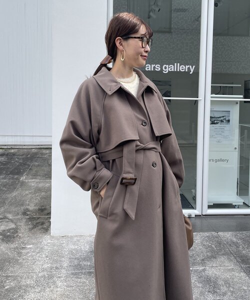 Remind me and forever(リマインドミーアンドフォーエバー)の「アレンジカラーロングコート(チェスターコート・レディース・ブラック/アイボリー/ブラウン/チャコールグレー・FREE)」の4枚目の写真