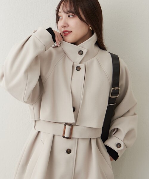 Remind me and forever(リマインドミーアンドフォーエバー)の「アレンジカラーロングコート(チェスターコート・レディース・ブラック/アイボリー/ブラウン/チャコールグレー・FREE)」の2枚目の写真