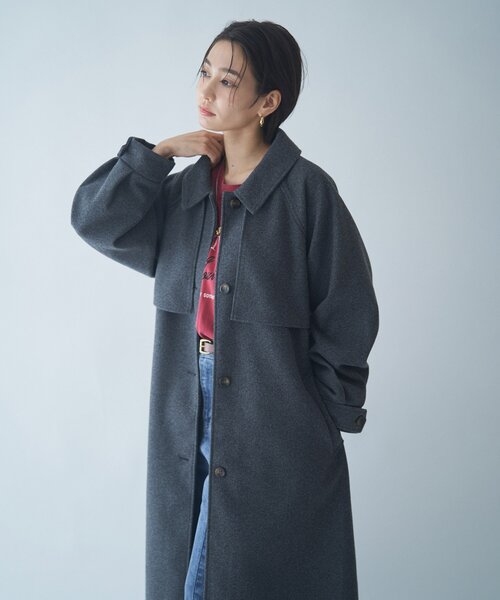 Remind me and forever(リマインドミーアンドフォーエバー)の「アレンジカラーロングコート(チェスターコート・レディース・ブラック/アイボリー/ブラウン/チャコールグレー・FREE)」の7枚目の写真