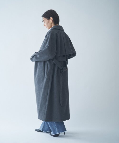 Remind me and forever(リマインドミーアンドフォーエバー)の「アレンジカラーロングコート(チェスターコート・レディース・ブラック/アイボリー/ブラウン/チャコールグレー・FREE)」の8枚目の写真