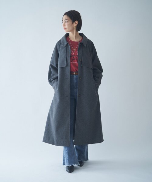 Remind me and forever(リマインドミーアンドフォーエバー)の「アレンジカラーロングコート(チェスターコート・レディース・ブラック/アイボリー/ブラウン/チャコールグレー・FREE)」の9枚目の写真