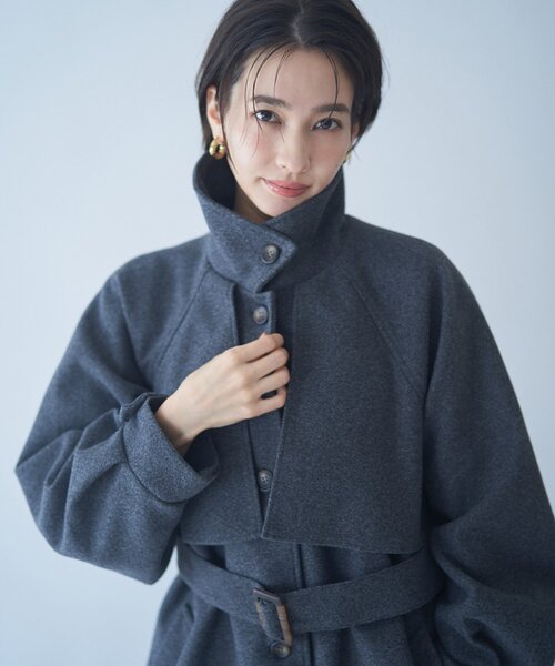 Remind me and forever(リマインドミーアンドフォーエバー)の「アレンジカラーロングコート(チェスターコート・レディース・ブラック/アイボリー/ブラウン/チャコールグレー・FREE)」の10枚目の写真