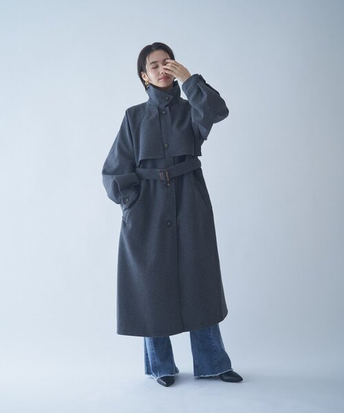 Remind me and forever(リマインドミーアンドフォーエバー)の「アレンジカラーロングコート(チェスターコート・レディース・ブラック/アイボリー/ブラウン/チャコールグレー・FREE)」の13枚目の写真