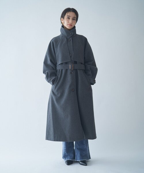 Remind me and forever(リマインドミーアンドフォーエバー)の「アレンジカラーロングコート(チェスターコート・レディース・ブラック/アイボリー/ブラウン/チャコールグレー・FREE)」の15枚目の写真