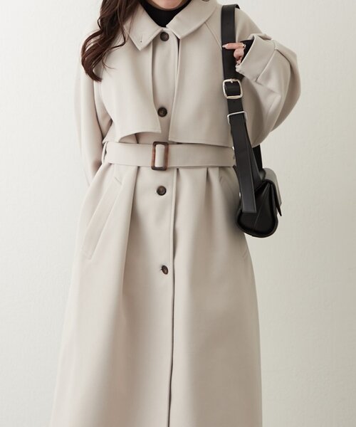 Remind me and forever(リマインドミーアンドフォーエバー)の「アレンジカラーロングコート(チェスターコート・レディース・ブラック/アイボリー/ブラウン/チャコールグレー・FREE)」の17枚目の写真