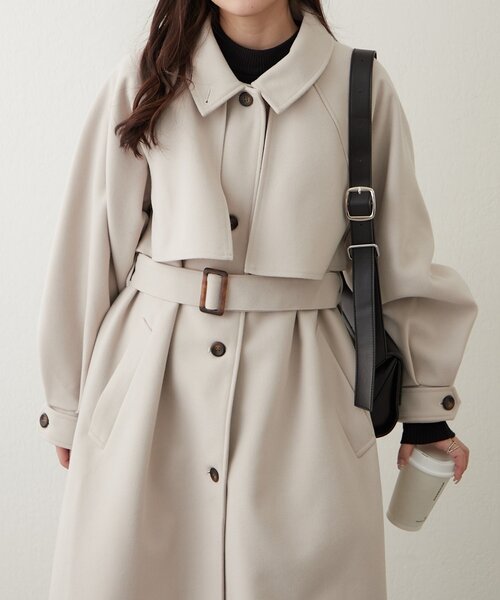 Remind me and forever(リマインドミーアンドフォーエバー)の「アレンジカラーロングコート(チェスターコート・レディース・ブラック/アイボリー/ブラウン/チャコールグレー・FREE)」の18枚目の写真