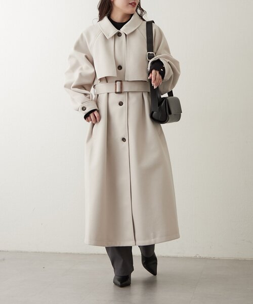 Remind me and forever(リマインドミーアンドフォーエバー)の「アレンジカラーロングコート(チェスターコート・レディース・ブラック/アイボリー/ブラウン/チャコールグレー・FREE)」の20枚目の写真