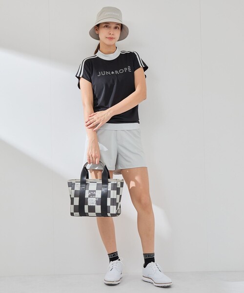 JUN&ROPE'（ジュンアンドロペ）の「【接触冷感】【吸水速乾】フロントロゴラメコンビプルオーバー（Tシャツ/カットソー・レディース・サックスブルー/ブラック/ホワイト・L/M/S）」の14枚目の写真