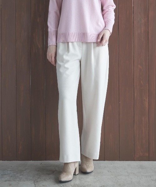 STUDIO PICONE(スタジオピッコーネ)の「ウールライク保温ワイドパンツ(その他パンツ・レディース・ライトオレンジ系/キャメル/ライトブルー/ベージュ・M/LL/L)」の1枚目の写真