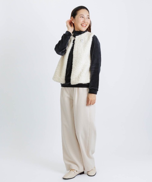 STUDIO PICONE(スタジオピッコーネ)の「ウールライク保温ワイドパンツ(その他パンツ・レディース・ライトオレンジ系/キャメル/ライトブルー/ベージュ・M/LL/L)」の20枚目の写真