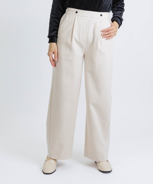 STUDIO PICONE(スタジオピッコーネ)の「ウールライク保温ワイドパンツ(その他パンツ・レディース・ライトオレンジ系/キャメル/ライトブルー/ベージュ・M/LL/L)」の19枚目の写真