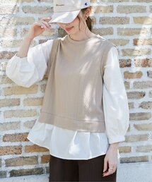 ikka（イッカ）の「【親子コーデ】ケーブル柄レイヤードプルオーバー（Tシャツ/カットソー）」