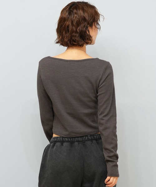 BILLABONG(ビラボン)の「BILLABONG/ビラボン ロンT ショート丈 BF014-058(Tシャツ/カットソー・レディース・スミクロ/オフホワイト・L/M)」の11枚目の写真