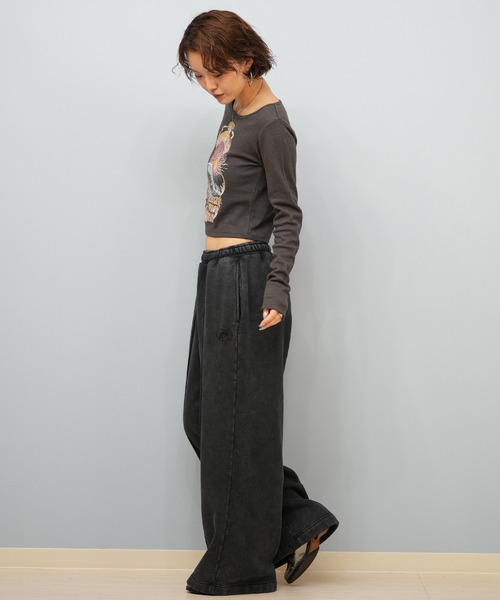 BILLABONG(ビラボン)の「BILLABONG/ビラボン ロンT ショート丈 BF014-058(Tシャツ/カットソー・レディース・スミクロ/オフホワイト・L/M)」の14枚目の写真